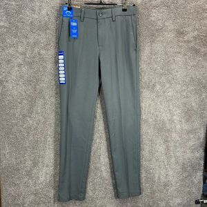 Dockers Pants Men 29x32 Gray Slim Fit Actual 30x32 Moisture Wicking Stretch Flex